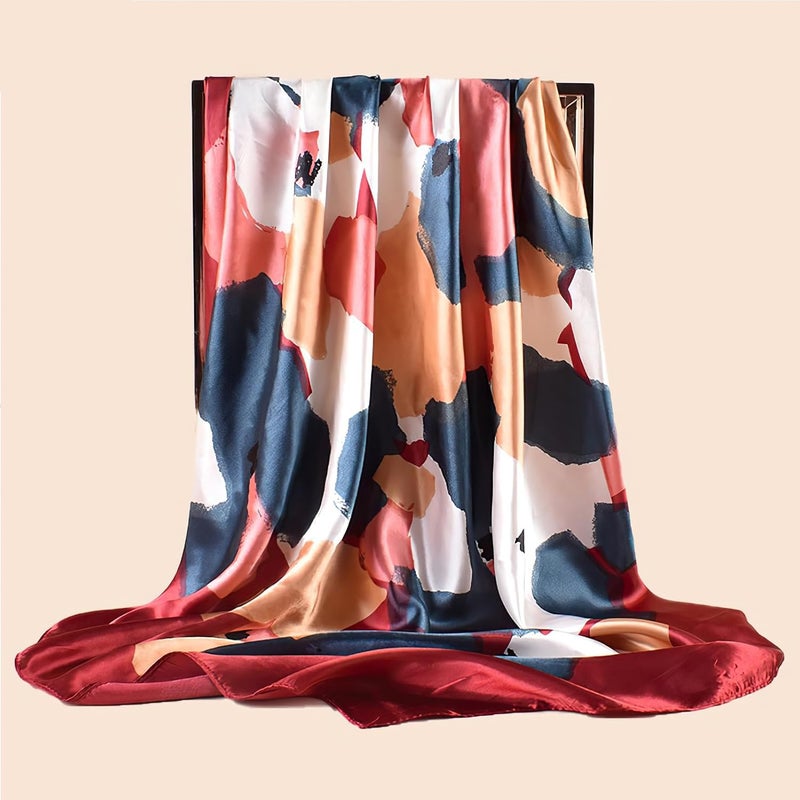 vimate 35" Square Silk Like Head Scarf - Women's Fashion Silk Feeling Scarf for Hair Wrapping and Sleeping at Night. - Image 5
